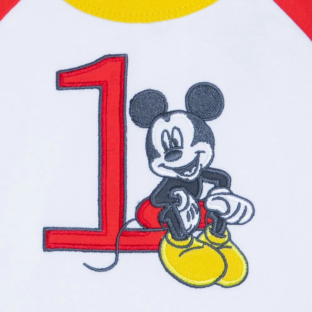 Disney Mickey Mouse 1st Birthday Bodysuit Set For Baby 5 Disney Mickey Mouse 1st Birthday Bodysuit Set For Baby - Image 3