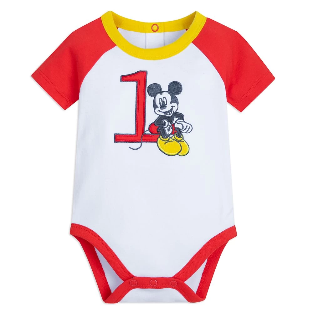 Disney Mickey Mouse 1st Birthday Bodysuit Set For Baby 6 Disney Mickey Mouse 1st Birthday Bodysuit Set For Baby - Image 4