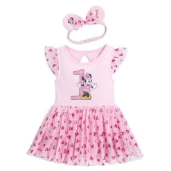 Disney Minnie Mouse 1st Birthday Dress Set For Baby