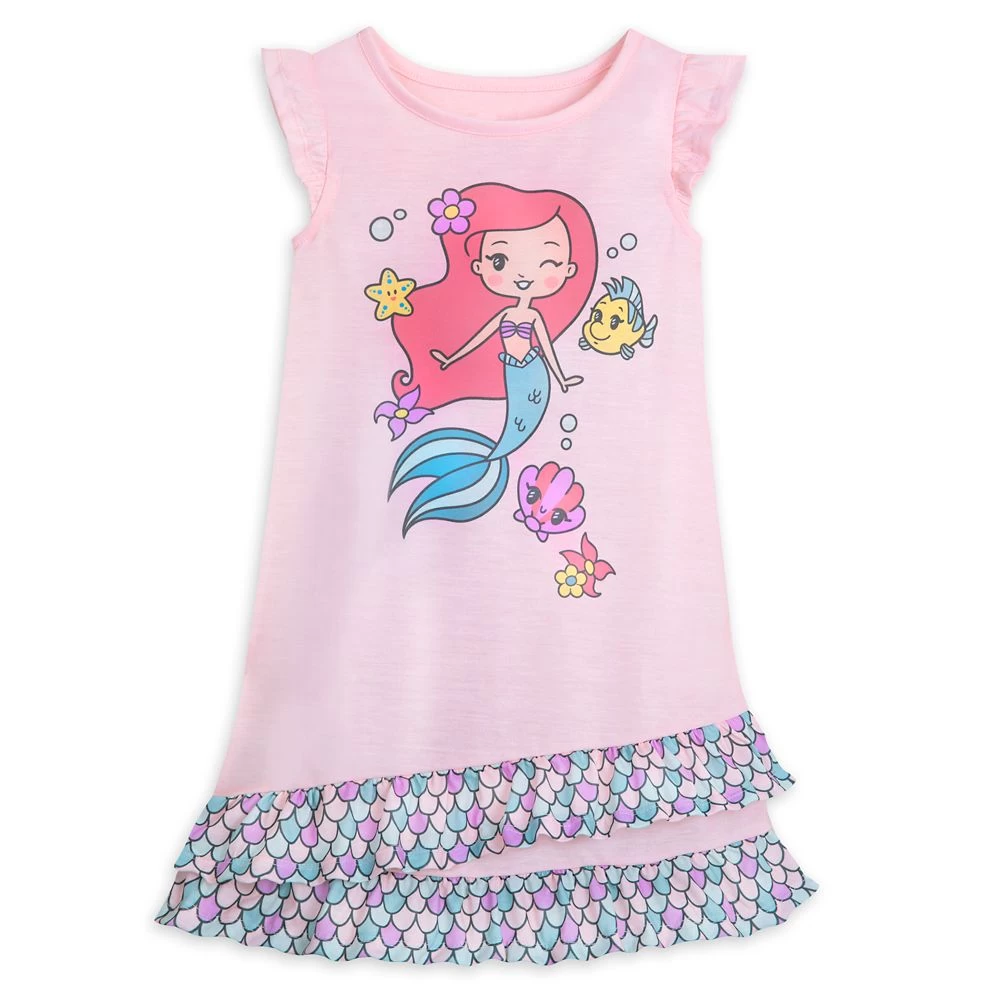 Disney Ariel And Flounder Nightshirt For Girls – The Little Mermaid 3 Disney Ariel And Flounder Nightshirt For Girls – The Little Mermaid