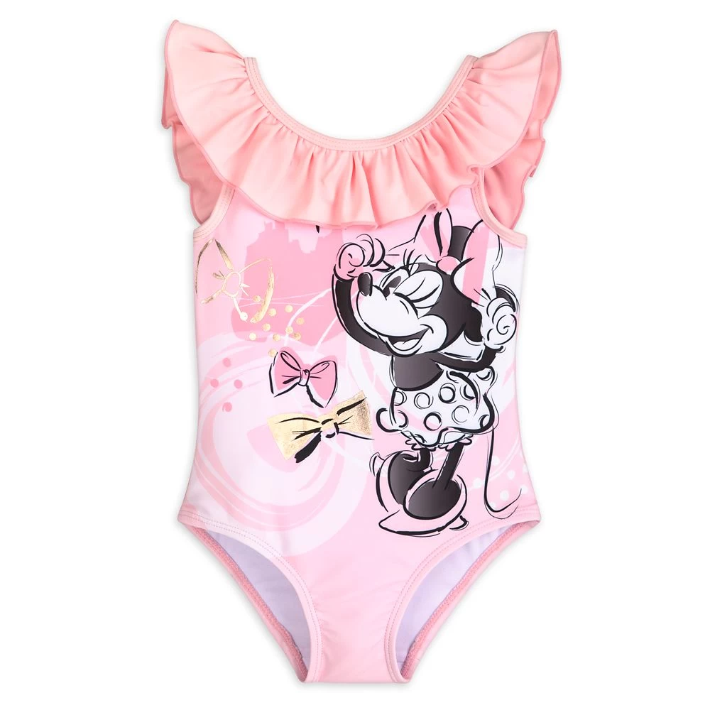 Disney Minnie Mouse Pink Swimsuit And Hair Scrunchie Set For Girls 7 Disney Minnie Mouse Pink Swimsuit And Hair Scrunchie Set For Girls - Image 5