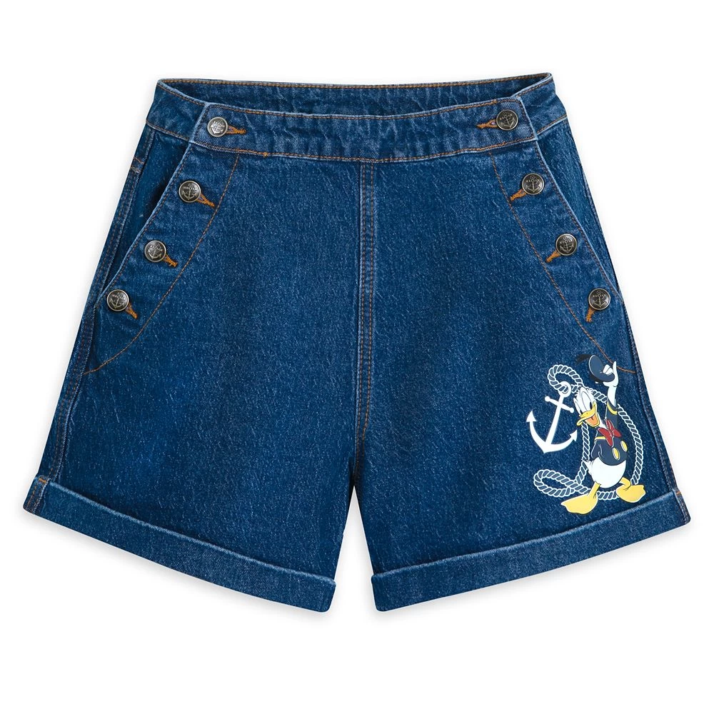 Disney Donald Duck Denim Shorts For Women – 90th Anniversary 3 Disney Donald Duck Denim Shorts For Women – 90th Anniversary