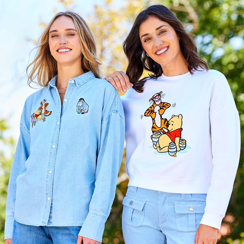 Disney Winnie The Pooh And Tigger Semi-Cropped Sweatshirt For Women 4 Disney Winnie The Pooh And Tigger Semi-Cropped Sweatshirt For Women - Image 2