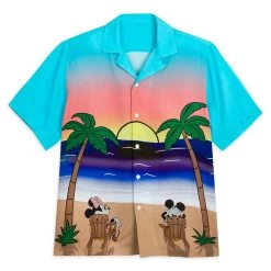 Disney Mickey And Minnie Mouse Summer Woven Shirt For Adults