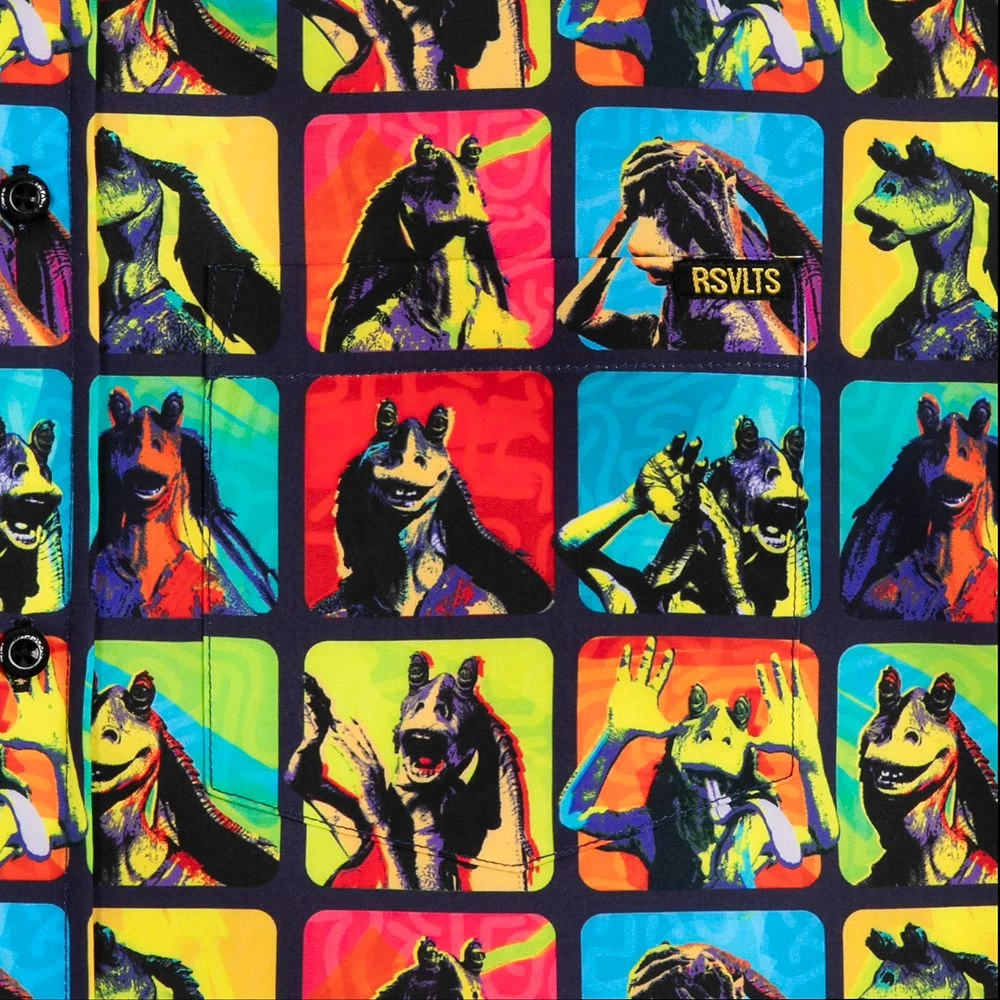 Disney Star Wars ''Jar Pop'' Button Down Shirt For Adults By RSVLTS 5 Disney Star Wars ''Jar Pop'' Button Down Shirt For Adults By RSVLTS - Image 3