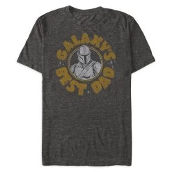 Disney The Mandalorian ''Galaxy's Best Dad'' Heathered T-Shirt For Men – Star Wars: The Mandalorian