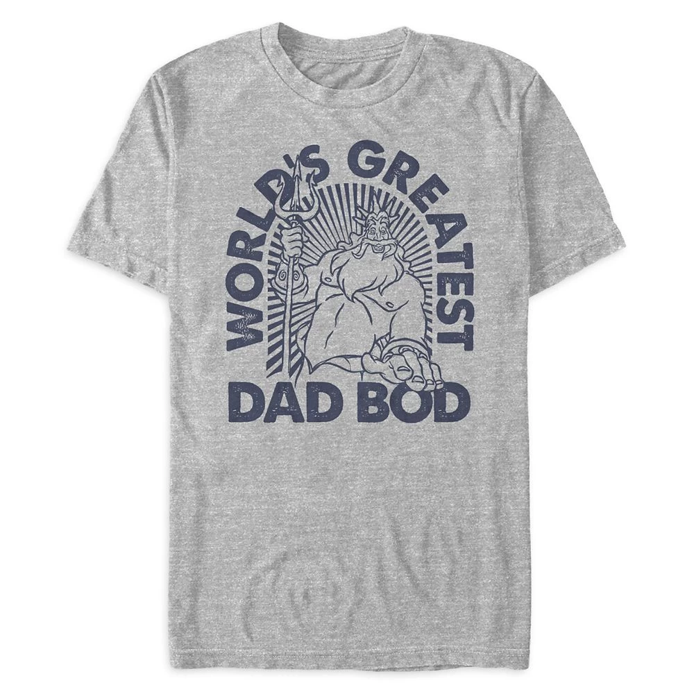 Disney King Triton ''World's Greatest Dad Bod'' Heathered T-Shirt For Men – The Little Mermaid 3 Disney King Triton ''World's Greatest Dad Bod'' Heathered T-Shirt For Men – The Little Mermaid